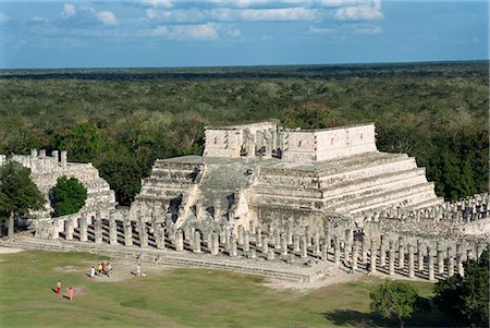 Tempel der Krieger, Chichen Itza, UNESCO World Heritage Site, Yucatan, Mexiko, Nordamerika Stockbilder - Lizenzpflichtiges, Bildnummer: 841-02991653