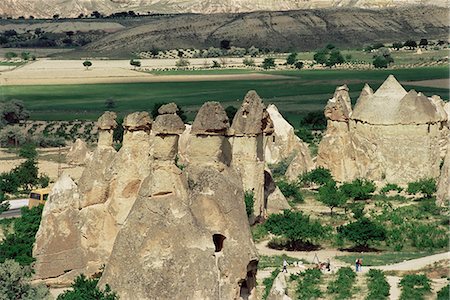 Piliers de tuf volcanique et l'érosion, Pasabagi, Göreme, Cappadoce, Anatolie, Turquie, Asie mineure, Asie Photographie de stock - Rights-Managed, Code: 841-02992043