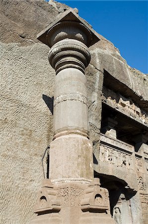 The Ellora Caves, temples cut into solid rock, UNESCO World Heritage Site, near Aurangabad, Maharashtra, India, Asia Stock Photo - Rights-Managed, Code: 841-02992115