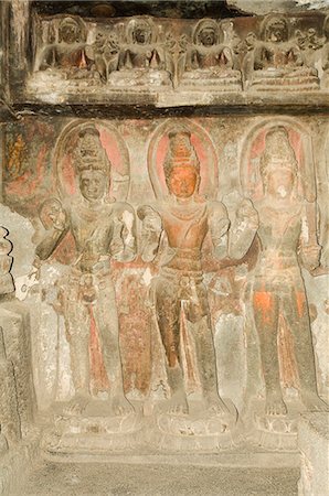 simsearch:841-02711077,k - Les grottes d'Ellora, temples coupé en roche, patrimoine mondial UNESCO, près de Aurangabad, Maharashtra, Inde, Asie Photographie de stock - Rights-Managed, Code: 841-02992133
