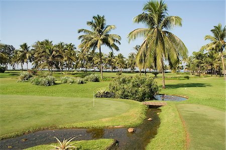 simsearch:841-02825847,k - The garden and golf course at the Leela Hotel, Mobor, Goa, India, Asia Fotografie stock - Rights-Managed, Codice: 841-02992240