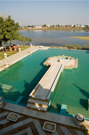simsearch:841-02830807,k - View of swimming pool at Udai Vilas Palace now a heritage hotel, Dungarpur, Rajasthan state, India, Asia Stock Photo - Rights-Managed, Code: 841-02992393