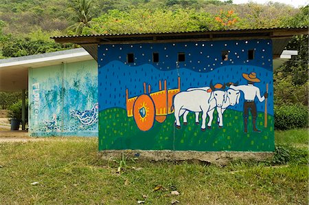 simsearch:841-02992717,k - Decorated building in Punta Islita, Nicoya Pennisula, Pacific Coast, Costa Rica, Central America Fotografie stock - Rights-Managed, Codice: 841-02992628