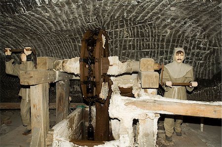 steinbruch - Szenen aus dem Arbeitsleben in der Wieliczka Salzbergwerk, UNESCO-Weltkulturerbe, in der Nähe von Krakow (Krakau), Polen Stockbilder - Lizenzpflichtiges, Bildnummer: 841-02992836