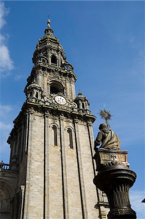 simsearch:841-02993179,k - Vue sur la cathédrale de Santiago de la Plaza de Las Platerias, patrimoine mondial UNESCO, Saint Jacques de Compostelle, Galice, Espagne, Europe Photographie de stock - Rights-Managed, Code: 841-02993182