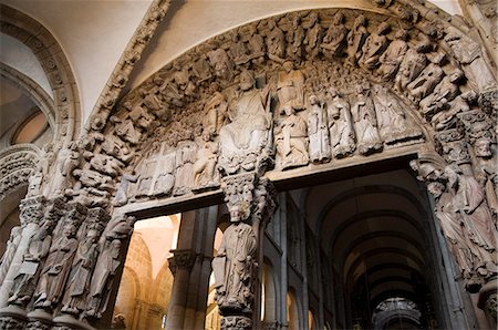 santiago de compostela - Details from the Porch of La Gloria, a masterpiece of Romanesque art, Santiago cathedral, UNESCO World Heritage Site, Santiago de Compostela, Galicia, Spain, Europe Fotografie stock - Rights-Managed, Codice: 841-02993203