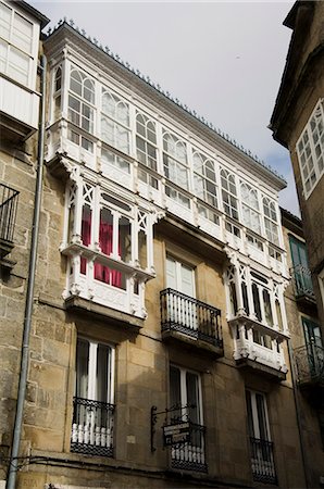 santiago de compostela - Glazed balconies in Santiago de Compostela, Galicia, Spain, Europe Stock Photo - Rights-Managed, Code: 841-02993213
