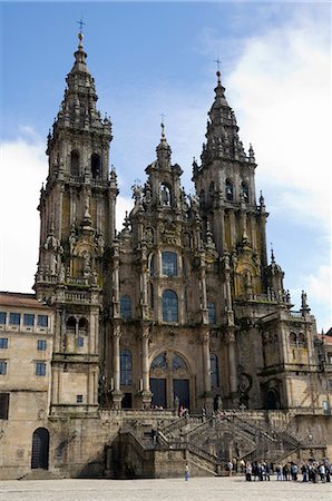 santiago cathedral - Santiago Cathedral on the Plaza do Obradoiro, UNESCO World Heritage Site, Santiago de Compostela, Galicia, Spain Stock Photo - Rights-Managed, Code: 841-02993221