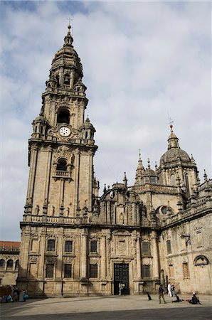 simsearch:841-02993245,k - Vue sur la cathédrale de Santiago de Plaza da Quintana avec la Puerta Santa porte, patrimoine mondial UNESCO, Saint Jacques de Compostelle, Galice, Espagne, Europe Photographie de stock - Rights-Managed, Code: 841-02993244