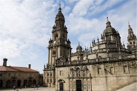 santiago de compostela - View of Santiago Cathedral from Plaza de la Quintana, UNESCO World Heritage Site, Santiago de Compostela, Galicia, Spain, Europe Stock Photo - Rights-Managed, Code: 841-02993255