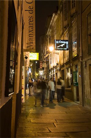 santiago de compostela - Night scene, Santiago de Compostela, Galicia, Spain, Europe Fotografie stock - Rights-Managed, Codice: 841-02993275