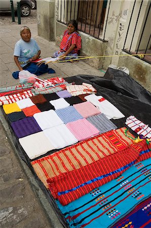 Weaving on street, Oaxaca City, Oaxaca, Mexico, North America Stock Photo - Rights-Managed, Code: 841-02993400