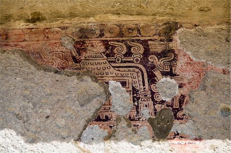 simsearch:841-02993407,k - Old mural painting, Mitla, ancient Mixtec site, Oaxaca, Mexico, North America Fotografie stock - Rights-Managed, Codice: 841-02993488