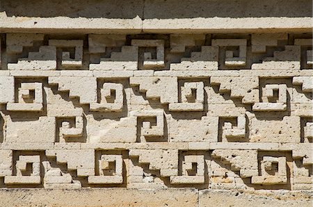 Fantastic geometric stone carving, Mitla, ancient Mixtec site, Oaxaca, Mexico, North America Stock Photo - Rights-Managed, Code: 841-02993481