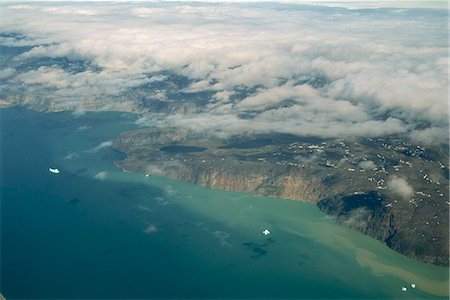 simsearch:841-03066571,k - Aerial view of the west coast of Greenland, Ilulissat, Greenland, Polar Regions Foto de stock - Con derechos protegidos, Código: 841-02993560