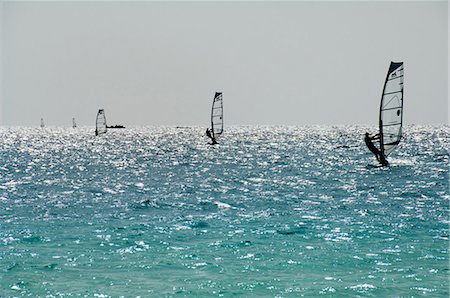 Windsurfen in Santa Maria auf der Insel Sal (Salz), Kapverdische Inseln, Afrika Stockbilder - Lizenzpflichtiges, Bildnummer: 841-02993619