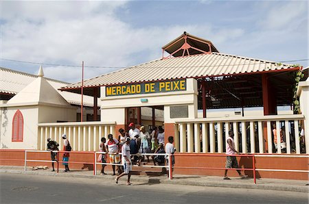 At the fish market, Mindelo, Sao Vicente, Cape Verde Islands, Africa Foto de stock - Con derechos protegidos, Código: 841-02993635