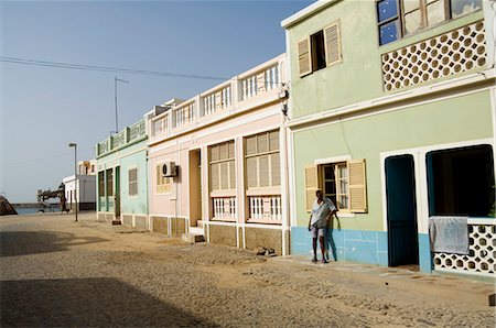 The main town of Sal Rei, Boa Vista, Cape Verde Islands, Africa Foto de stock - Con derechos protegidos, Código: 841-02993650