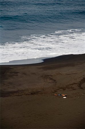 Black volcanic sand beach at Sao Filipe, Fogo (Fire), Cape Verde Islands, Atlantic, Africa Stock Photo - Rights-Managed, Code: 841-02993776