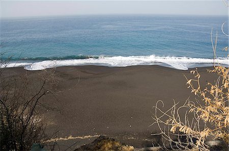 Black volcanic sand beach at Sao Filipe, Fogo (Fire), Cape Verde Islands, Atlantic Ocean, Africa Stock Photo - Rights-Managed, Code: 841-02993874