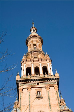 parque de maria luisa - Detail of building on the Plaza de Espana erected for the 1929 Exposition, Parque Maria Luisa, Seville, Andalusia, Spain, Europe Fotografie stock - Rights-Managed, Codice: 841-02993940