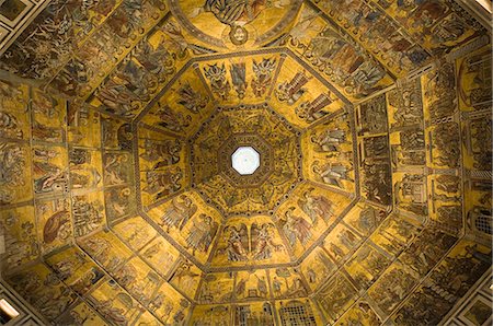 Mosaic ceiling of dome of the Battistero (Baptistry), Florence (Firenze), Tuscany, Italy, Europe Foto de stock - Con derechos protegidos, Código: 841-03027796