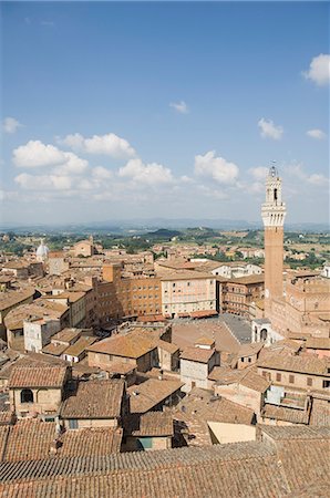 palazzo publico - View of the Piazza del Campo and the Palazzo Pubblico with its amazing bell tower, Siena, UNESCO World Heritage Site, Tuscany, Italy, Europe Foto de stock - Con derechos protegidos, Código: 841-03027885