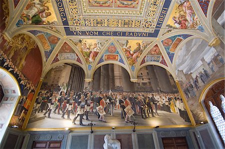 palazzo pubblico - Paintings in the Palazzo Pubblico, Siena, Tuscany, Italy, Europe Foto de stock - Con derechos protegidos, Código: 841-03027924