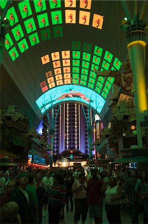 Fremont Street Light and Sound Show Experience, Fremont Street, the older part of Las Vegas, Nevada, United States of America, North America Stock Photo - Rights-Managed, Code: 841-03028285