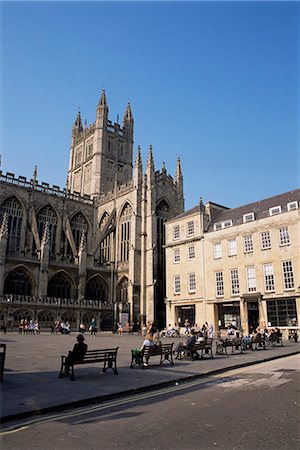 Bath Abbey, Bath, UNESCO World Heritage Site, Avon, England, United Kingdom, Europe Foto de stock - Direito Controlado, Número: 841-03028644