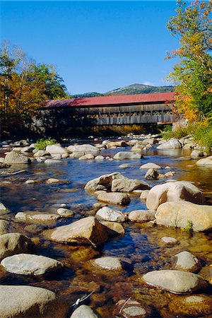 Albany Covered Bridge, Swift River, Kangamagus Highway, New Hampshire, United States of America Stock Photo - Rights-Managed, Code: 841-03028796