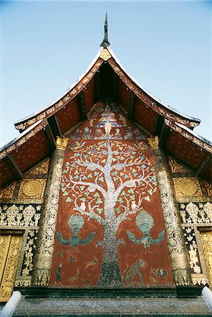 simsearch:851-02961313,k - Détail du mur, The Red Chapel, Wat Xieng Thong, Luang Prabang, patrimoine mondial de l'UNESCO, au Laos, Indochine, Asie du sud-est, Asie Photographie de stock - Rights-Managed, Code: 841-03028840