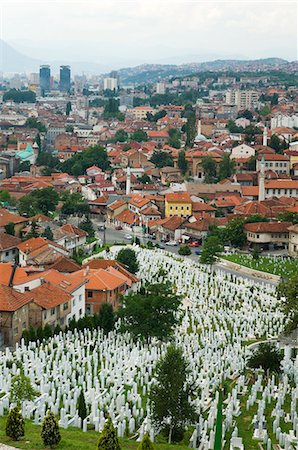 Guerre cimetière, Sarajevo, Bosnie, Bosnie-Herzégovine, Europe Photographie de stock - Rights-Managed, Code: 841-03028872