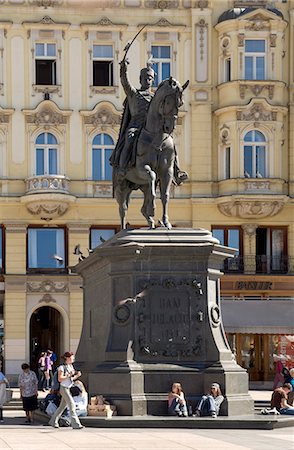 Statue of Bana Josip Jelacica, Zagreb, Croatia, Europe Stock Photo - Rights-Managed, Code: 841-03029016