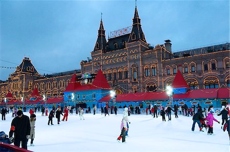 Patin à glace en place rouge, patrimoine mondial UNESCO, Moscou, Russie, Europe Photographie de stock - Rights-Managed, Code: 841-03029063