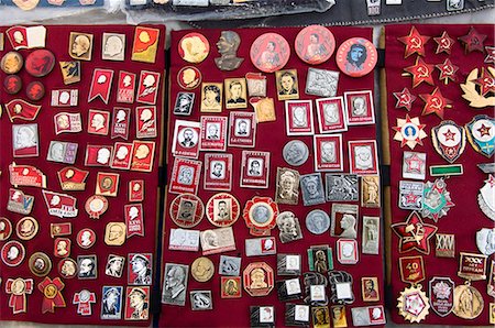 Souvenir badges of the Soviet Republic communist era, Moscow, Russia, Europe Foto de stock - Con derechos protegidos, Código: 841-03029093