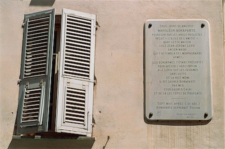 Sign informing that Napoleon shltered here, Ajaccio, Corsica, France, Europe Foto de stock - Con derechos protegidos, Código: 841-03029122