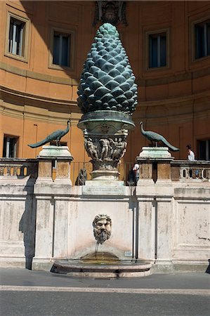 The Pigna statue and fountain in the Vatican Museum in the Vatican, Rome, Lazio, Italy, Europe Stock Photo - Rights-Managed, Code: 841-03029220