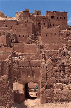 Exterior of the Kasbah at Ait Benhaddou, UNESCO World Heritage Site, Morocco, North Africa, Africa Foto de stock - Con derechos protegidos, Código: 841-03029276