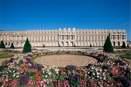 Parterre du Midi and the Chateau of Versailles, UNESCO World Heritage Site, Ile de France, France, Europe Fotografie stock - Rights-Managed, Codice: 841-03029415