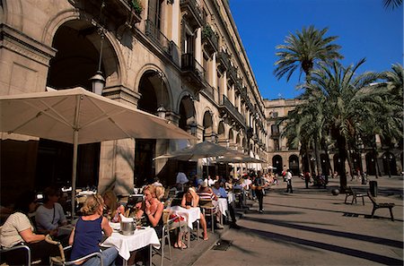 simsearch:841-05784677,k - Café de la place, Placa Reial, Barcelone, Catalogne, Espagne, Europe Photographie de stock - Rights-Managed, Code: 841-03029711