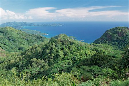 Les Hauts de Grand Anse, côte ouest, île de Mahé, Seychelles, océan Indien, Afrique Photographie de stock - Rights-Managed, Code: 841-03034035