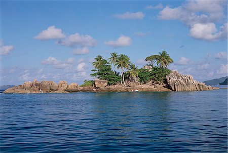 praslin island - Ilet Saint Pierre (St. Pierre islet), Anse Volbert, island of Praslin, Seychelles, Indian Ocean, Africa Foto de stock - Direito Controlado, Número: 841-03034082