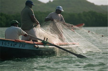 Dessin dans les filets de pêche, Baie des Anglais, Martinique, Antilles, Caraïbes, Amérique centrale Photographie de stock - Rights-Managed, Code: 841-03034096