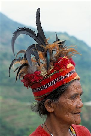 Ifugao man in headdress decorated with feathers,northern area,island of Luzon,Philippines,Southeast Asia,Asia Stock Photo - Rights-Managed, Code: 841-03034255