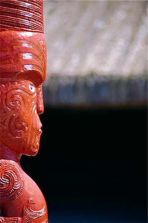 Statue en bois sculpté, Nouvelle-Zélande Photographie de stock - Rights-Managed, Code: 841-03034405