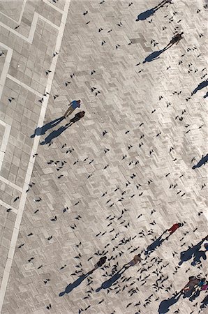 people aerial shot city - Tall Pigeons,San Marco,Venice,Italy Stock Photo - Rights-Managed, Code: 841-03034964