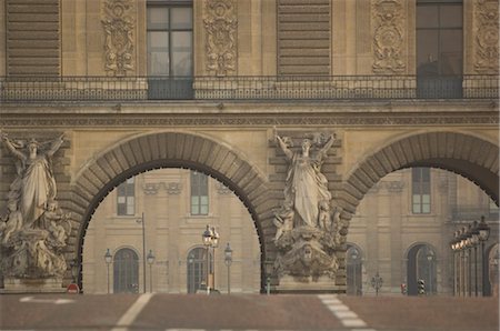 sculptures in the courtyards - The Louvre from Pont du Carrousel,Paris,France Stock Photo - Rights-Managed, Code: 841-03035115