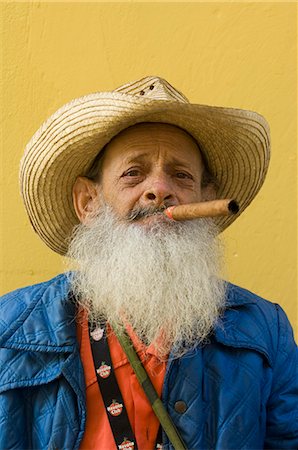 portrait of man smoking cigar - Cigar man,Havana,Cuba,West Indies,Central America Stock Photo - Rights-Managed, Code: 841-03035268