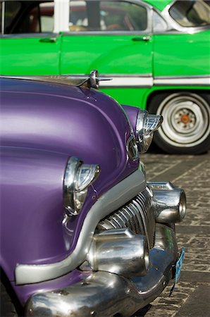 Purple and green cars,Havana,Cuba,West Indies,Central America Stock Photo - Rights-Managed, Code: 841-03035280